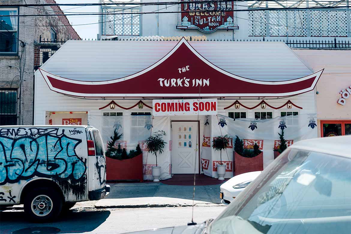 Restaurant awning freshly cleaned by Avril Management