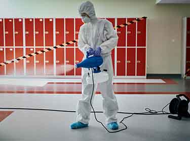Electrostatic disinfection spray used for deep cleaning in New York City